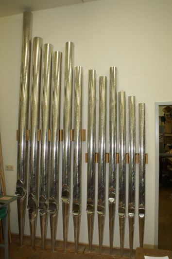 Orgeldetailfoto Metallpfeifenwerk