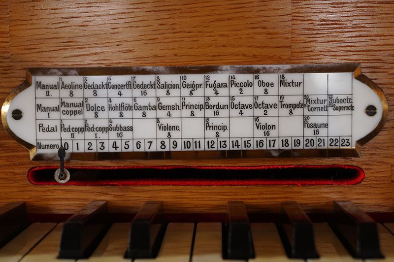Orgeldetailfoto Schmeisser-Orgel Niederwürschnitz