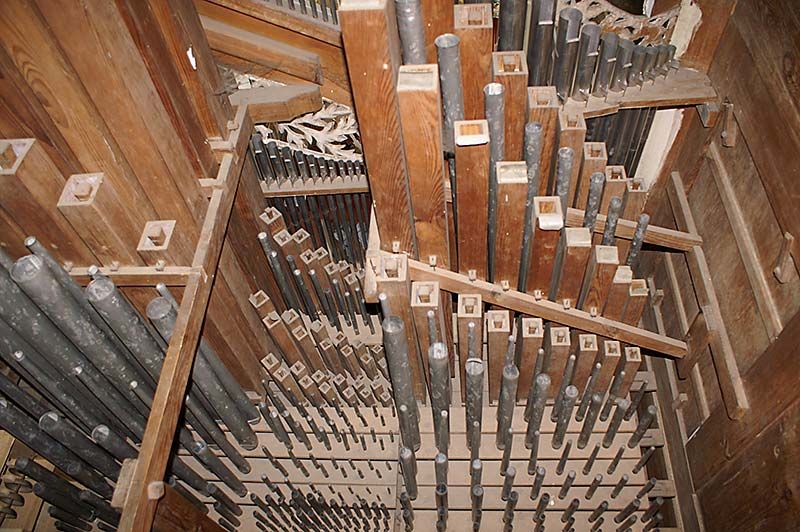 Orgeldetailfoto Johann-Christian-Adam-Gerhard-Orgel Dorndorf
