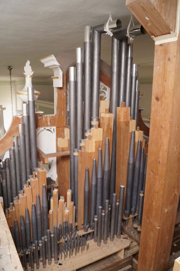 Orgeldetailfoto Johann-Heinrich-Schmidt-Orgel Ossla